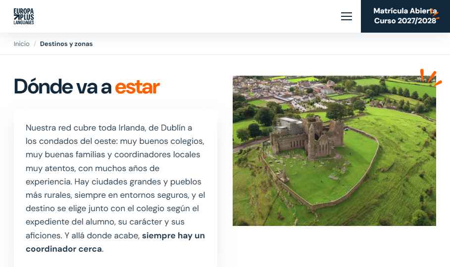 Destinos y zonas